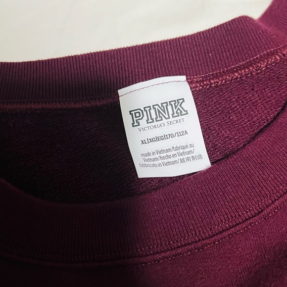 PINK Victoria's Secret Maroon Crewneck - Picture 2 of 2